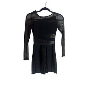 ABody S Black Cutout Long Sleeve Sexy Romper